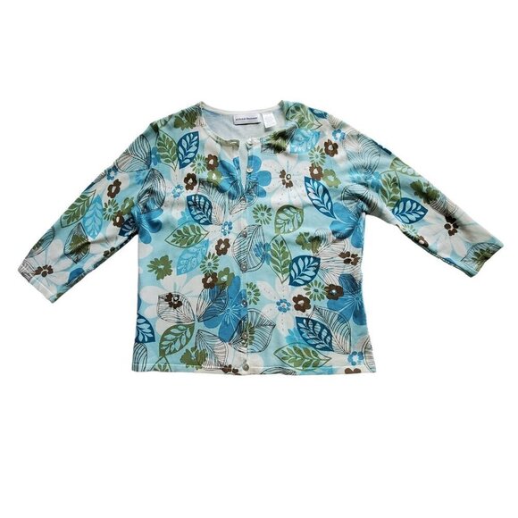 Alfred Dunner Sequin Embellished Floral Sweater Size L - Picture 3 of 15